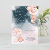 We kunnen wachten op Beren ballonnen Girl Baby sho Kaart (Staand voorkant)