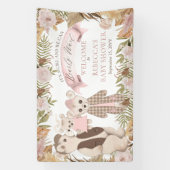 We kunnen wachten op Boho Beer Family Baby shower  Spandoek (Verticaal)