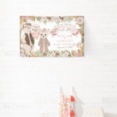 We kunnen wachten op Boho Beer Family Baby shower  Spandoek (Insitu)