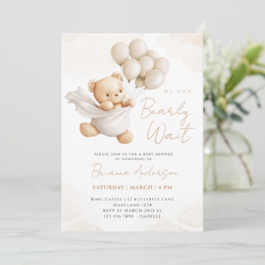 We kunnen wachten op de uitnodiging van Brown Baby (Staand voorkant)