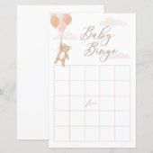 We kunnen wachten op Girl Baby shower Bingo Game (Voorkant / Achterkant)