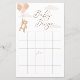 We kunnen wachten op Girl Baby shower Bingo Game
