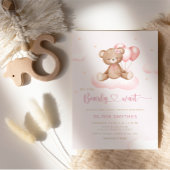 We kunnen wachten op Girl Teddy Bear Baby shower Kaart