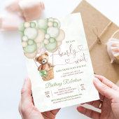We kunnen wachten op Girl Teddy Bear Baby shower Kaart