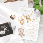 We kunnen wachten op gouden ballonnen Baby shower Kaart