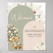 We kunnen wachten op groen Baby shower Welkom Poster (Voorkant)