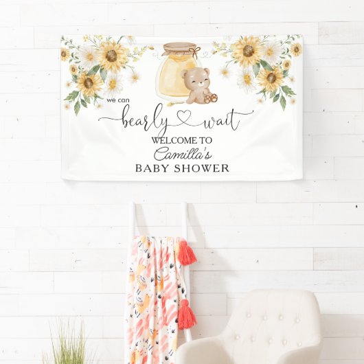 We kunnen wachten op het Baby shower honingBeer Spandoek (Insitu)