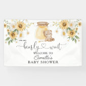 We kunnen wachten op het Baby shower honingBeer Spandoek (Horizontaal)
