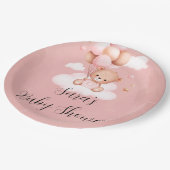 We kunnen wachten op het Baby shower van Girl. Papieren Bordje (Gekanteld)