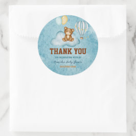 We kunnen wachten op Hot Air Ballon Baby shower Cl Ronde Sticker