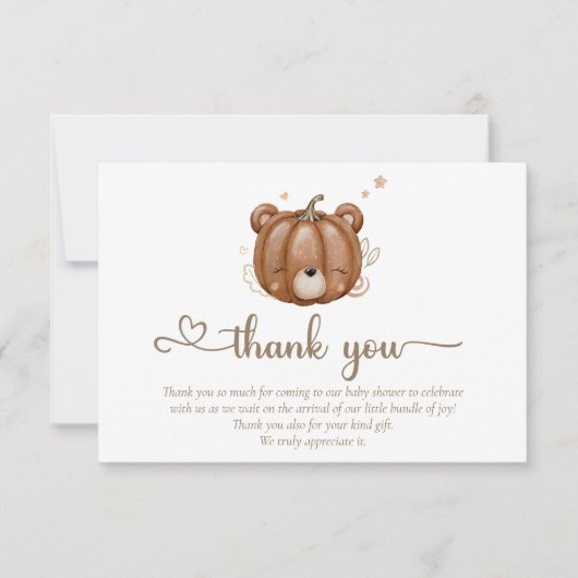 We kunnen wachten op kleine pompoenBeer Bedankkaart (Voorkant)