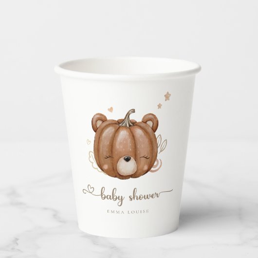 We kunnen wachten op kleine pompoenBeer Papieren Bekers (Voorkant)