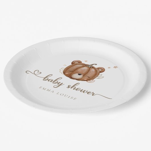 We kunnen wachten op kleine pompoenBeer Papieren Bordje (Gekanteld)