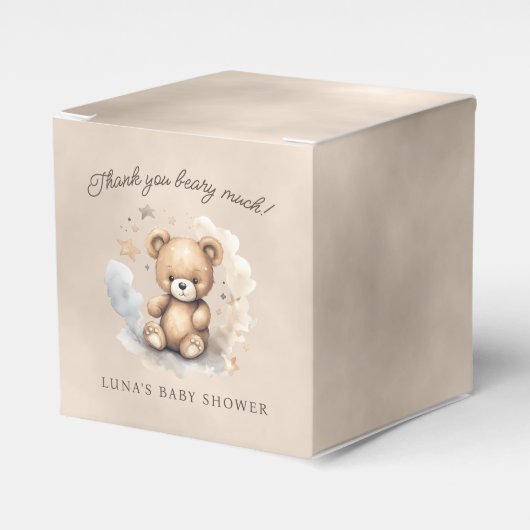 We kunnen wachten op neutraal Baby shower Bedankdoosjes (Voorkant Zijde)