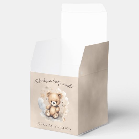 We kunnen wachten op neutraal Baby shower Bedankdoosjes (Geopend)