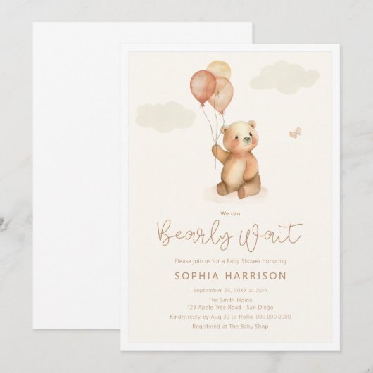 We kunnen wachten op neutraal Baby shower Kaart (Voorkant / Achterkant)