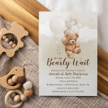 We kunnen wachten op neutraal Teddy Bear Baby show Kaart<br><div class="desc">Dit kunnen we zeggen Wachten op neutraal Teddy Bear Baby shower Uitnodiging is perfect voor je luffe en knappe teddybeer evenement!</div>