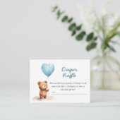 We kunnen wachten op Teddy Bear Blue Diaper Raffle Informatiekaartje (Staand voorkant)