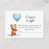 We kunnen wachten op Teddy Bear Blue Diaper Raffle Informatiekaartje (Voorkant)