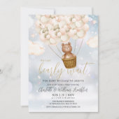 We kunnen wachten op Teddy Bear Winter Baby shower Kaart (Voorkant)