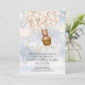 We kunnen wachten op Teddy Bear Winter Baby shower Kaart (Staand voorkant)