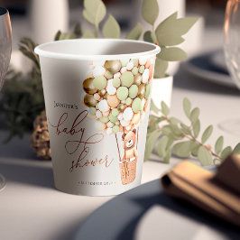 We kunnen wachten. Papieren kopjes baby shower Bekers
