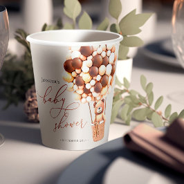 We kunnen wachten. Papieren kopjes baby shower Bekers