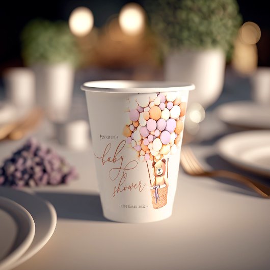 We kunnen wachten. Papieren kopjes baby shower Papieren Bekers