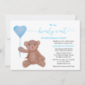 We kunnen wachten schattig beer met liefde baby sh kaart (Voorkant)