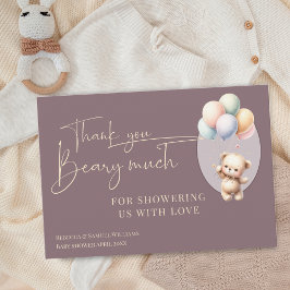 We kunnen wachten schattig beren ballon baby showe bedankkaart