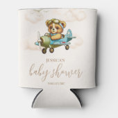 We kunnen wachten. Teddy Bear Baby shower Blikjeskoeler (Voorkant)