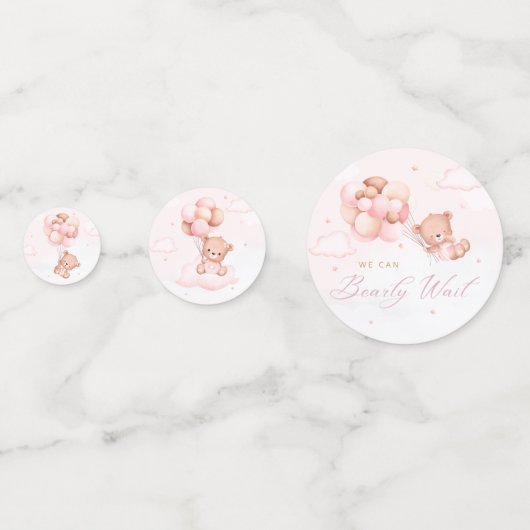 We kunnen wachten. Teddy Bear Baby shower Confetti (Voorkanten)