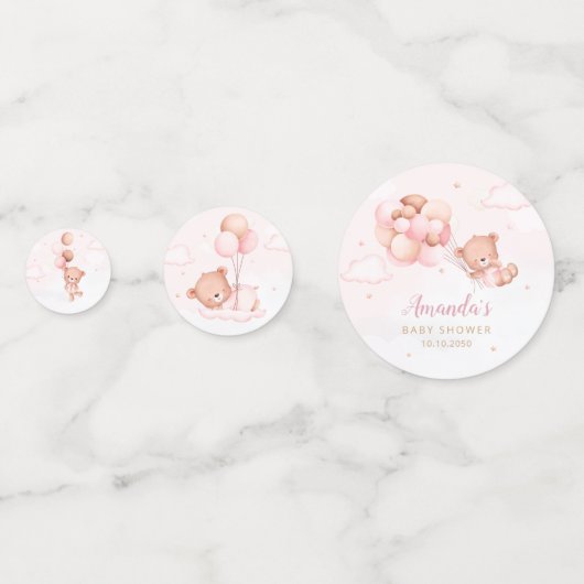 We kunnen wachten. Teddy Bear Baby shower Confetti (Achterkanten)