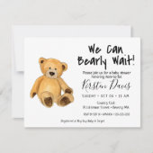 We kunnen wachten. Teddy Bear Baby shower Kaart (Voorkant)
