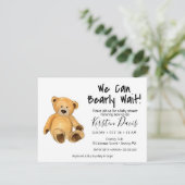 We kunnen wachten. Teddy Bear Baby shower Kaart (Staand voorkant)