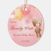 We kunnen wachten. Teddy Bear Baby shower Keramisch Ornament (Links)