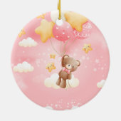 We kunnen wachten. Teddy Bear Baby shower Keramisch Ornament (Achterkant)