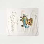 We kunnen wachten. Teddy Bear Baby shower Wandkleed (Voorkant (horizontaal))