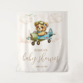 We kunnen wachten. Teddy Bear Baby shower Wandkleed (Voorkant)