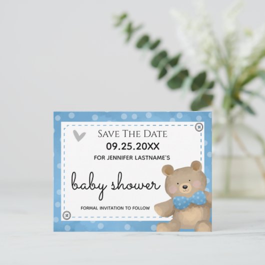 We kunnen wachten tot Baby shower de datum opslaat Briefkaart (Staand voorkant)