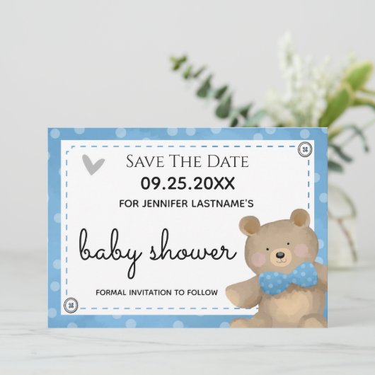 We kunnen wachten tot Baby shower de datum opslaat Kaart (Staand voorkant)