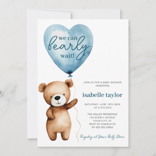 We kunnen wachten tot Baby shower is uitgenodigd Kaart (Voorkant)