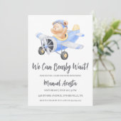 We kunnen wachten tot Baby shower is uitgenodigd Kaart (Staand voorkant)