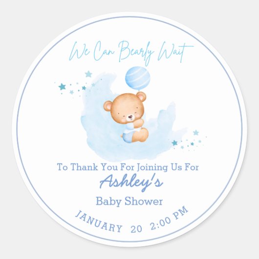 We kunnen wachten tot Baby shower is uitgenodigd Ronde Sticker (Voorkant)