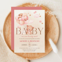 We kunnen wachten tot Girl Pink Beige Baby shower