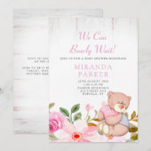 We kunnen wachten tot het Baby shower van een meis Kaart (Voorkant / Achterkant)