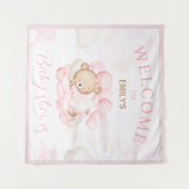 We kunnen wachten tot het Baby shower welkom is Wandkleed (Voorkant (horizontaal))