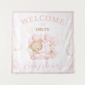 We kunnen wachten tot het Baby shower welkom is Wandkleed (Voorkant)