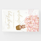 We kunnen wachten tot het roze meisje Baby shower  Spandoek (Horizontaal)