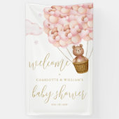 We kunnen wachten tot het roze meisje Baby shower  Spandoek (Verticaal)